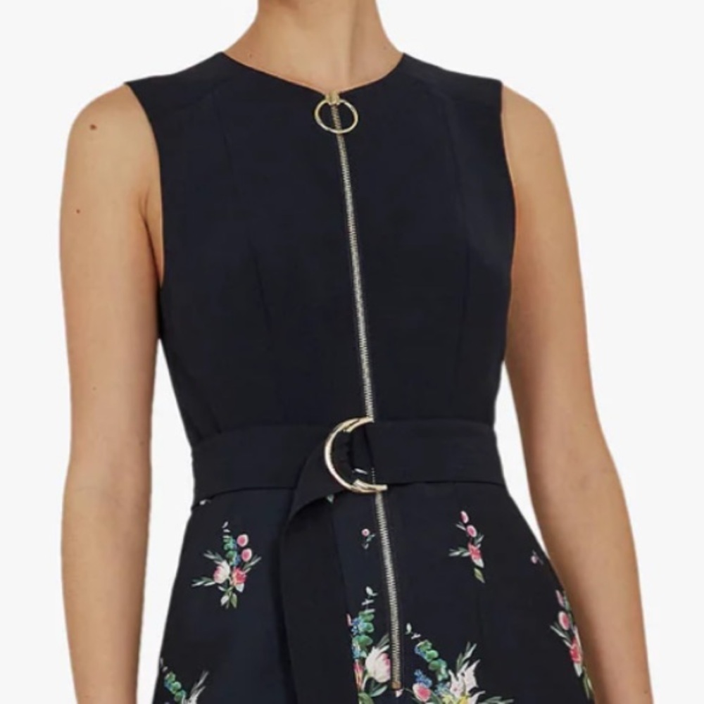 Ted Baker London Sz 6 (TB Sz 2) Sierrah Floral Zip Detail Jumpsuit